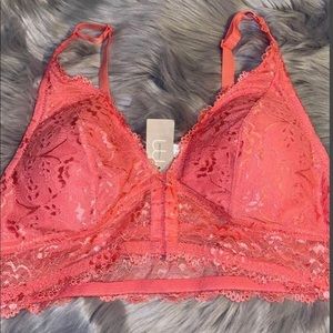 New Maurices bra bralette coral front clip large